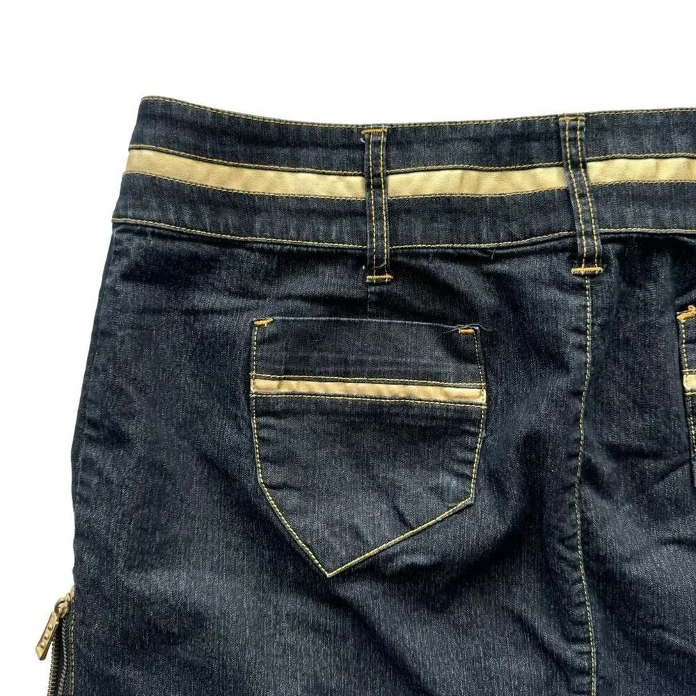 Bisou Bisou Vintage Y2K Denim Mini Skirt Dark Wash Women’s Size 16